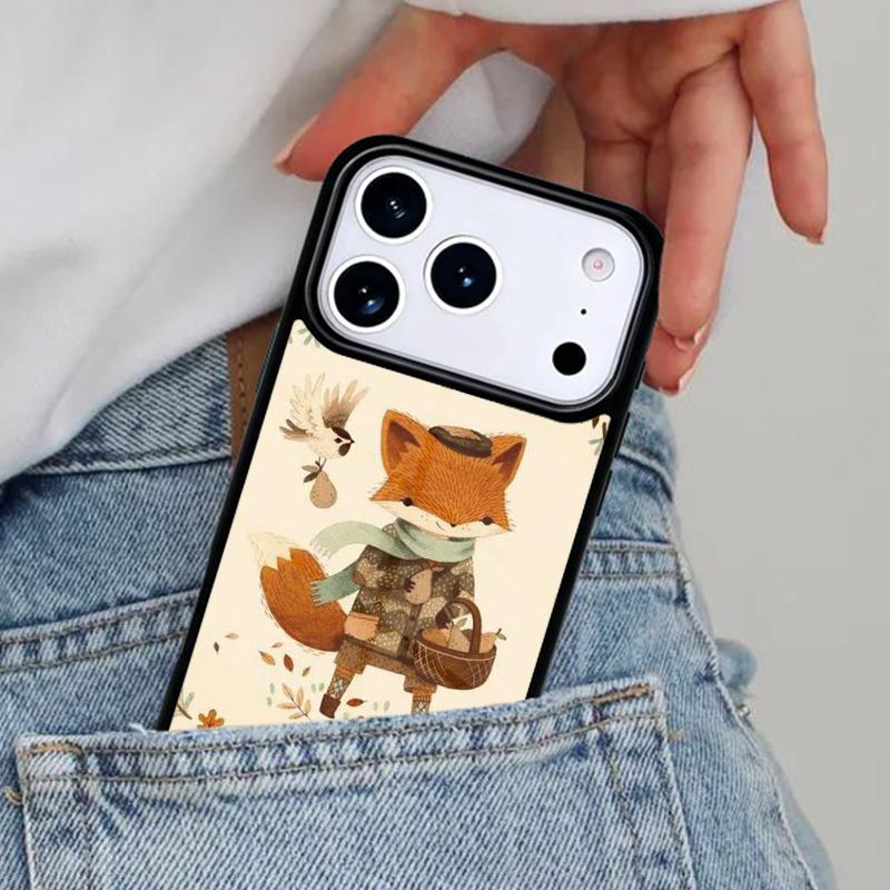 Cute Animal Fox Phone Case for iPhone 16e 15 14 13 12 17 Pro Max Plus Air 17pro Cover Coque