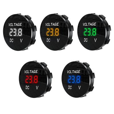 DC 5V-48V LED Mini Motorcycle Panel Digital Voltmeter LED Digital Voltmeter Battery Capacity Display Volt for Car Boat Marine