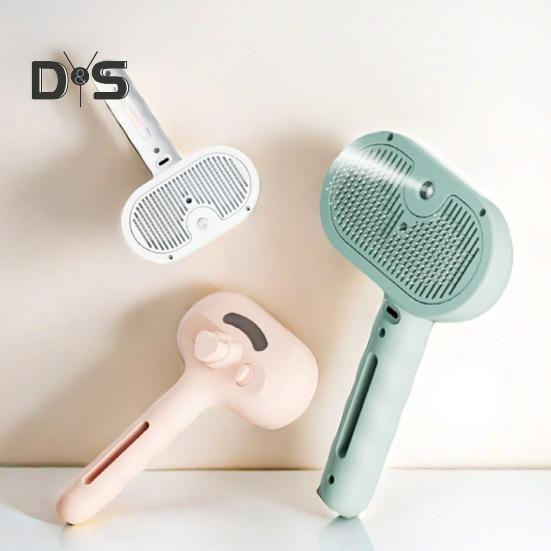 Dampfbürste für Haustiere, selbstreinigender Fellpflegekamm mit Wasserspray, wiederaufladbare, dampfende Massagebürste zur Haarentfernung bei Haustieren für Katzen und Hunde