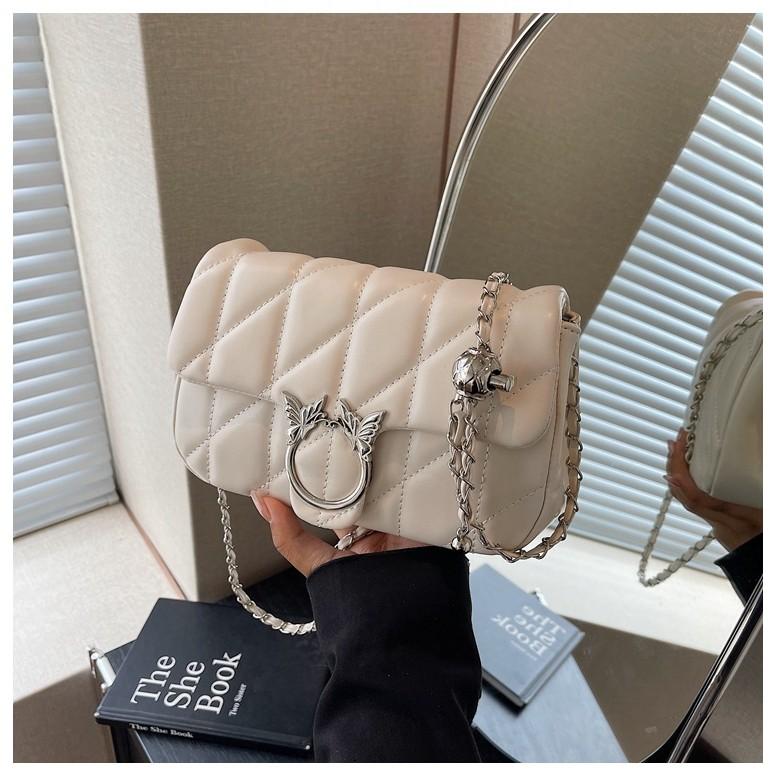 Ielgy High-End Rhombus Chain Fashion Simple Shoulder Messenger Bag