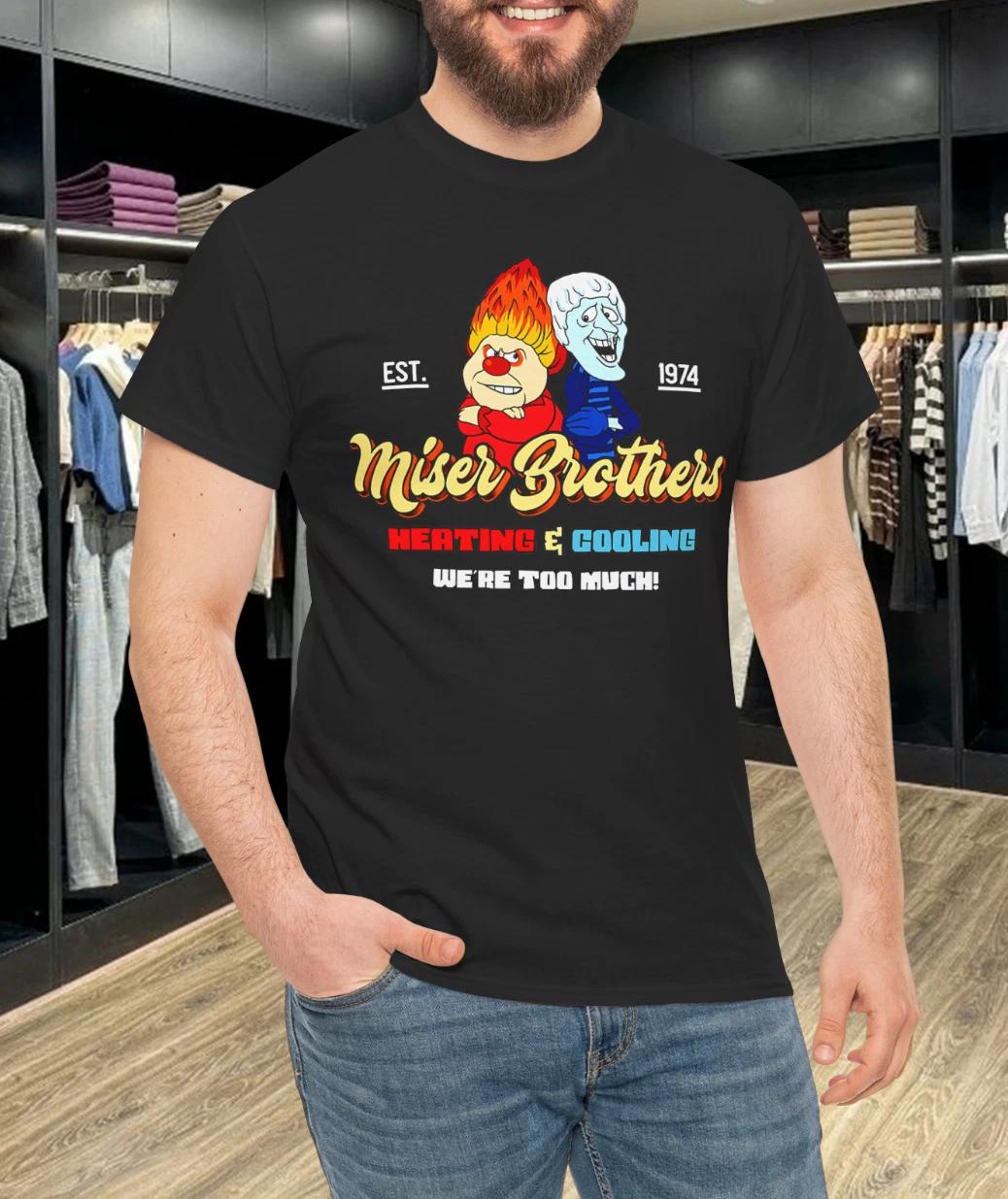 

Heating & Cooling Brothers Christmas Retro Cotton Unisex T-Shirt 3XL