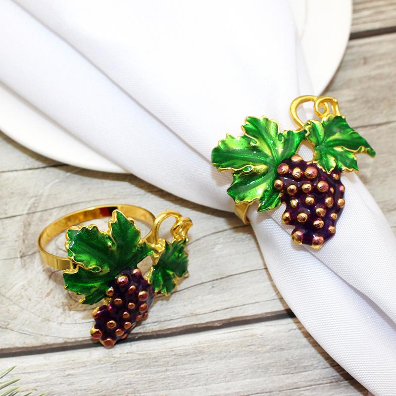 

Кольца для салфеток «Виноград и лист» — Элегантный декор стола в стиле природы для ресторанов, свадеб и семейных торжеств United States