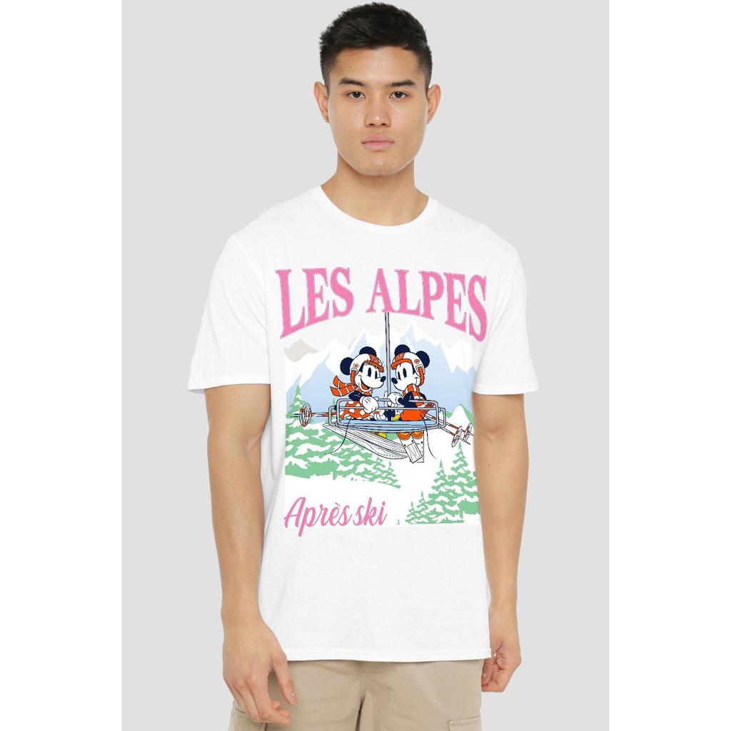 Disney Mens Les Alpes Mickey Mouse T-Shirt