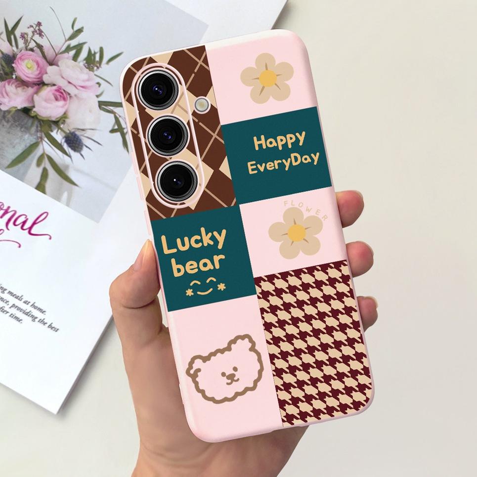 Pour Coque Samsung Galaxy S24 Pare-chocs Étui Samsung S24+ S24 Plus S24 Ultra Téléphone Coques Étui Jelly Fille Fleur Papillon Étui Souple