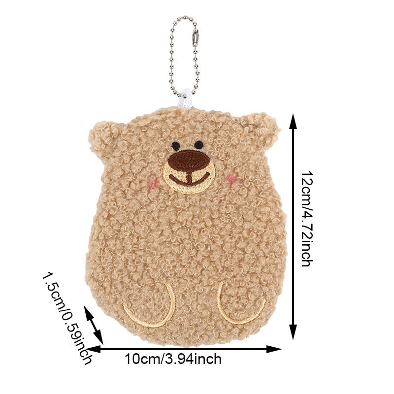 Niedliche Bär Plüsch Geldbörse Schlüsselanhänger für Kopfhörer Lippenstift Bargeld Kleine Gegenstände Aufbewahrung