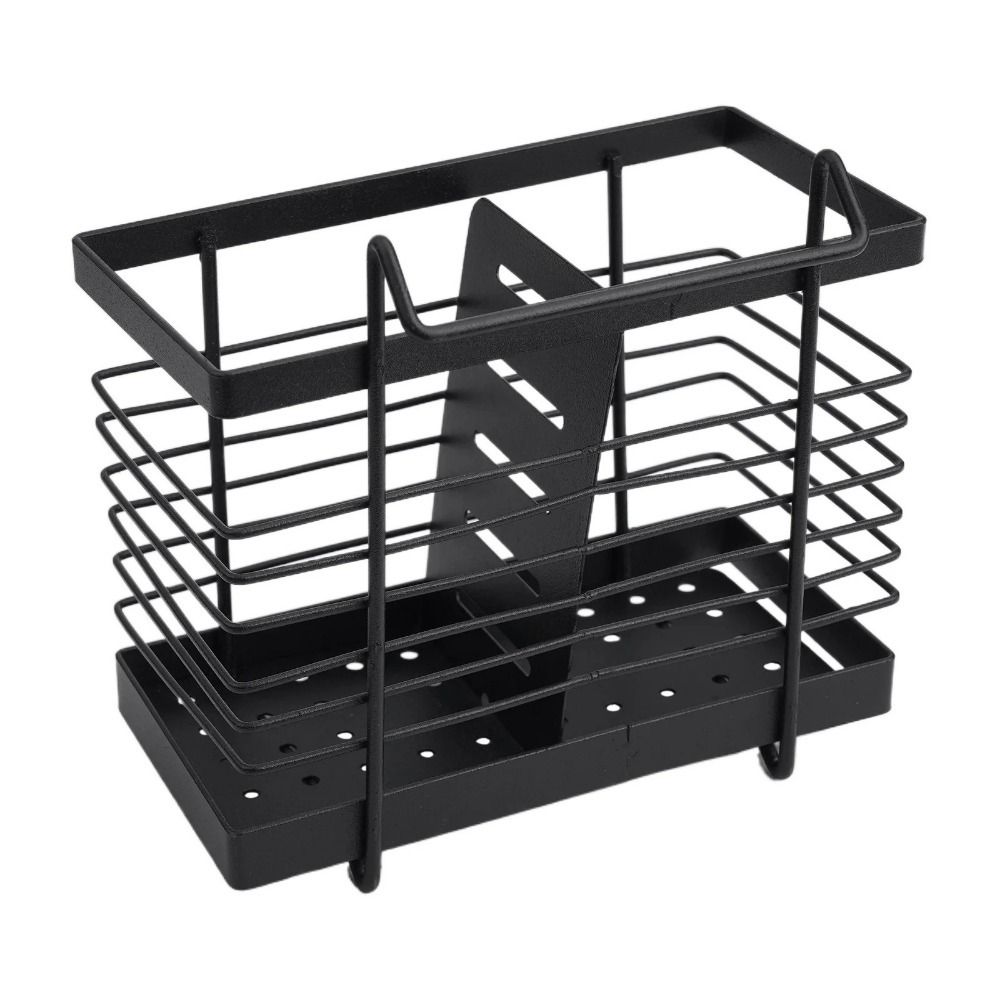 Hollow Countertop Utensil Holder Carbon Steel Cutlery Drainer Basket Cutlery Holder  Cookware