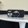 3D Cute Heart Black Polka Dots Magnetic Wireless Charging Phone Case for iPhone 16 15 14 17 Pro Max For Magsafe Case Funda