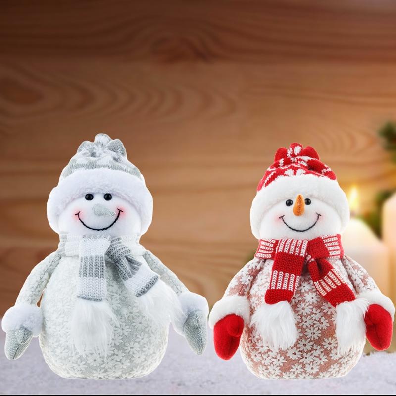 Toys Christmas Figurines Foam Snowman Ornaments Santa Claus Tree Statue Landscape Handicraft Shop Window Home Decoration