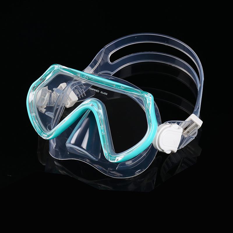 Maschera da Immersione in Silicone per Bambini e Adulti con Snorkel - Lente in Vetro Temperato HD, Montatura Grande