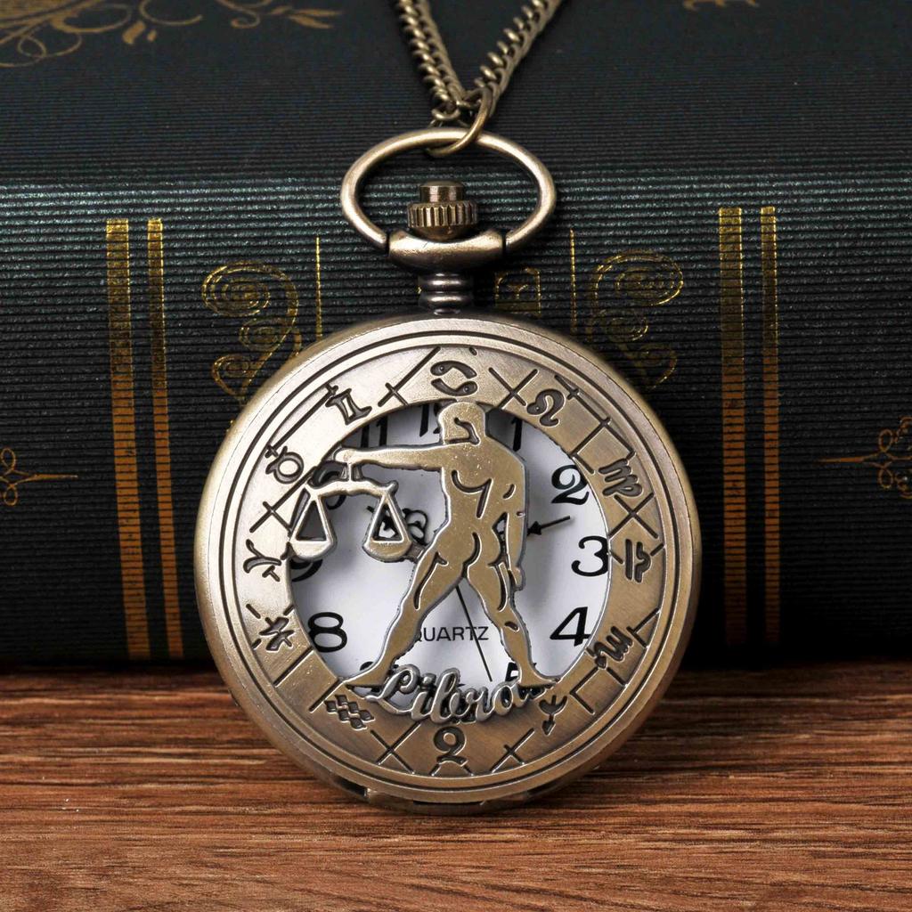 Vintage Pocket Watch Bronze Color Quartz Watch Cool Chain Hollow Love Heart Watches Necklace Pendant Gifts For Women Man
