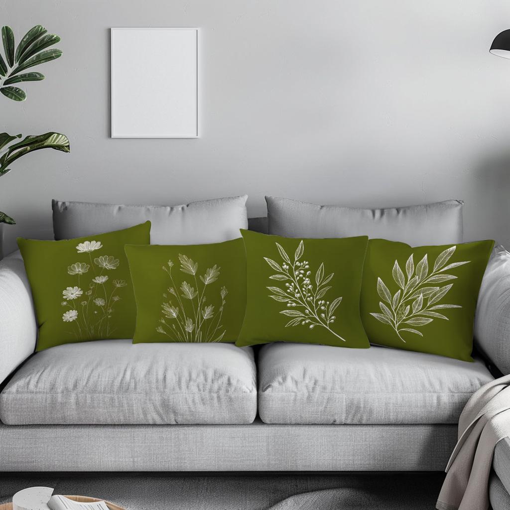 Plant Pillow Cover Leaves Cushion Covers Farmhouse Cushion Cover for Home Sofa On The Pillows Decorative Custom