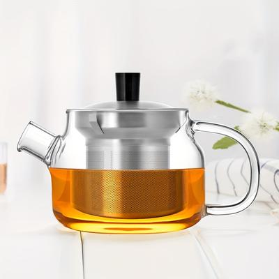 5pcs Teapot And Tea Cup Set Heat-resistant Glass Tea Pot With Filter And 4 Tea Cup Screen Tea Set Tea Pot 470ml/15.89oz Tea Cup 140ml/4.73oz For Offic