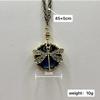 1Pcs Carving Blue Stone Accessories Vintage Bronze Color Dragonfly Women Necklaces And Pendants