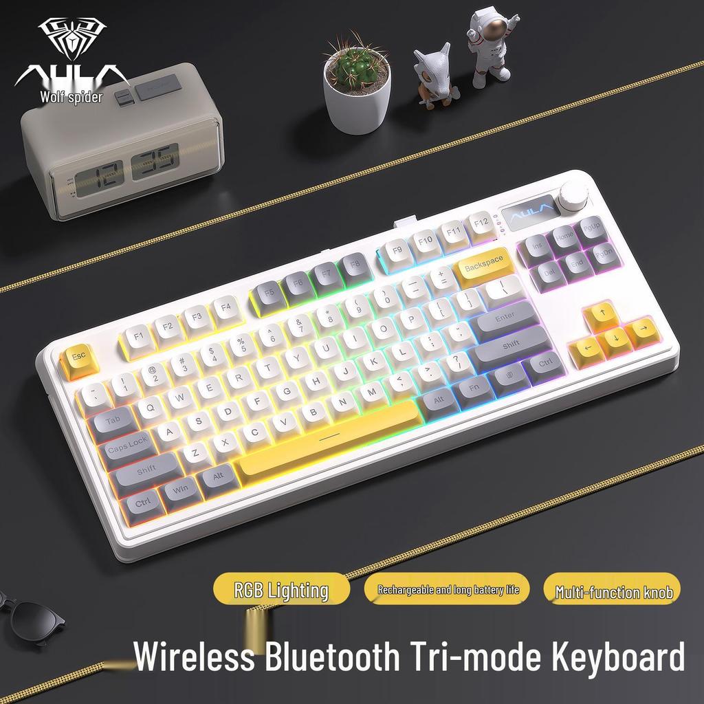 S3187 Bluetooth & Wired Quiet Mechanical-Like Keyboard for Laptop/Desktop