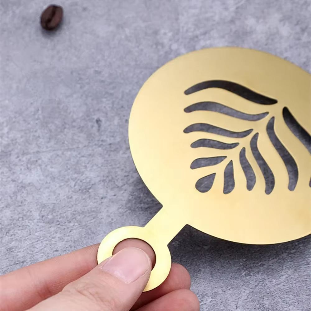 Stainless Steel Coffee Stencil Latte Cappuccino Decorating Stencils Cake Cookie Spray Paint Art Baking Mold For Barista Template