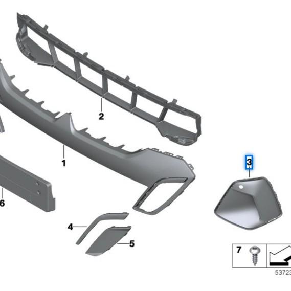 Fog Light Trim for BMW 5 Series G68 Front Bumper (Parts 51118465525, 51118465526)