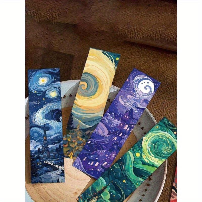 30pcs Oil Painting Style Bookmarks Creative Exquisite Reading Cards Decor Page Clip Back To School