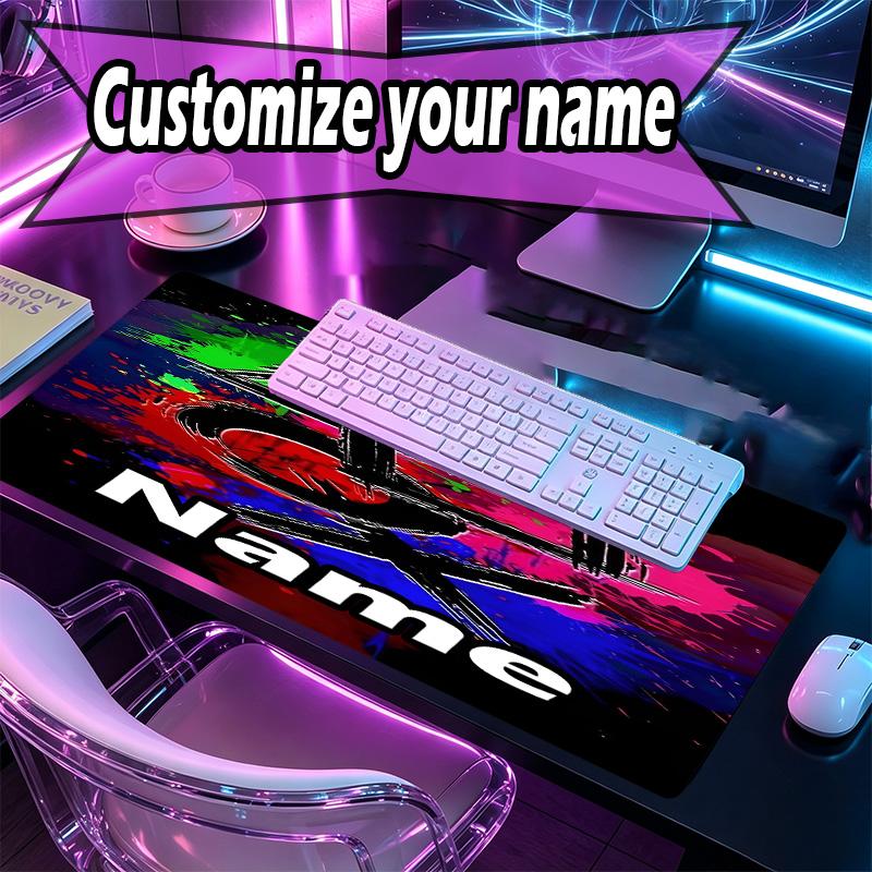 Custom Name Personalized Game on Pattern Mousepad, Laptop PC Desk Mat, Decorative Desk Mat for Home Keyboard Pad Gift
