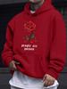 Dark Blood Rose Print Hooded Sweater Men's Street Loose Couple Hoodie