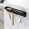 Stainless Steel Wall-Mounted Key Holder with Shelf and Mail Storage Hooks