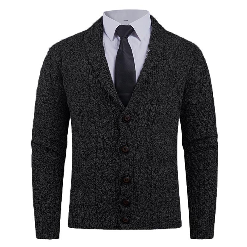 Мужской плотный кардиган-свитер с косами, европейский размер - Мода Осень/Зима 3XL