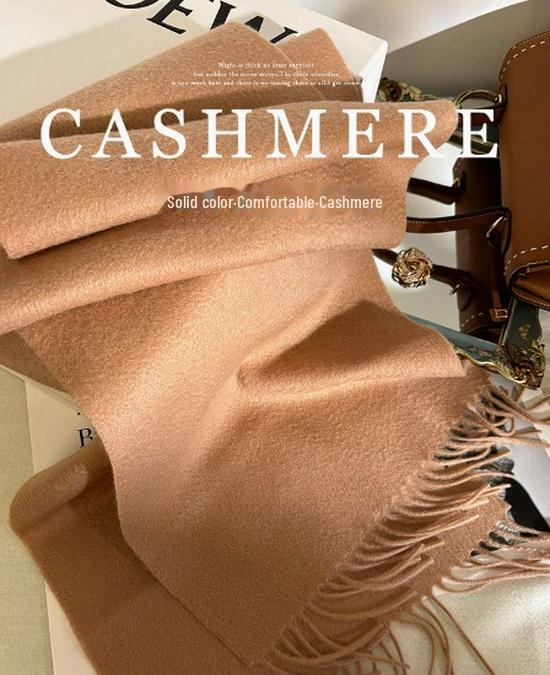 

Женский шарф Alba из чистого кашемира - Winter Water Ripple, однотонный, теплый шарф 180*30 cm