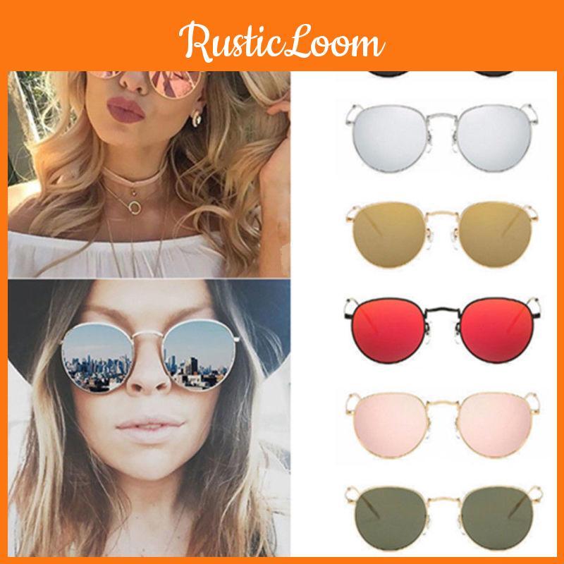 Fashion Oversized Round Sunglasses For Men And Women With Vintage Retro Mirror Glasses