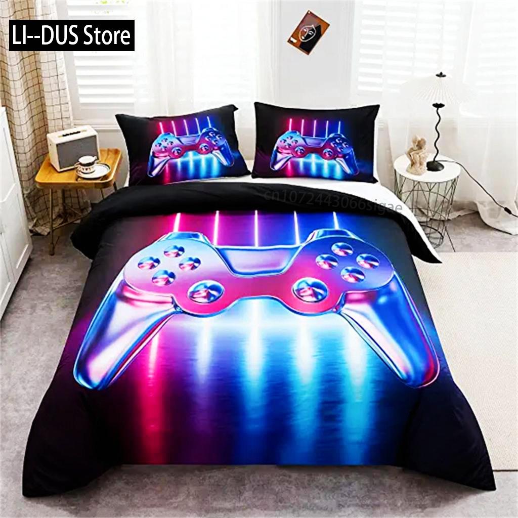 Game Handle Duvet Cover For Boys Video Games Comforter Cover Bed For Teen Boys Bedroom Decoration Gamepad Controller Quilt Cover