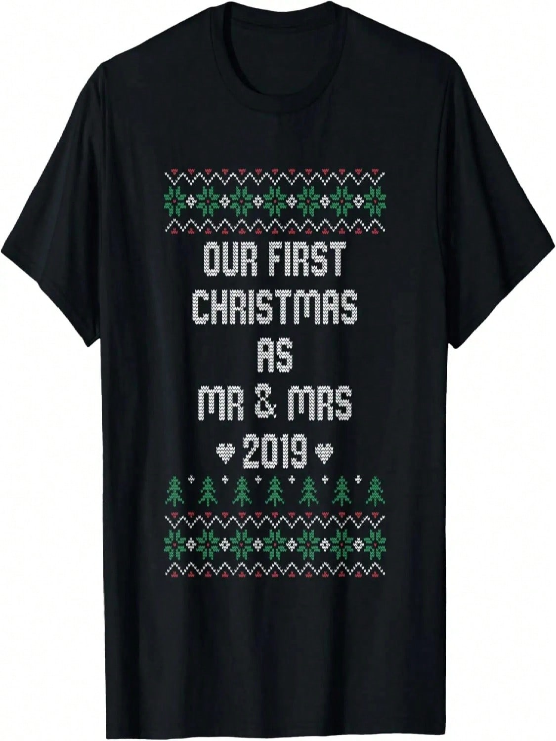 Our First Christmas As Mr & Mrs 2019 Couples Christmas Gift T-Shirt S разноцветный