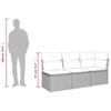 Garden Sofa with Cushions 3 Seater Grey Poly Rattan