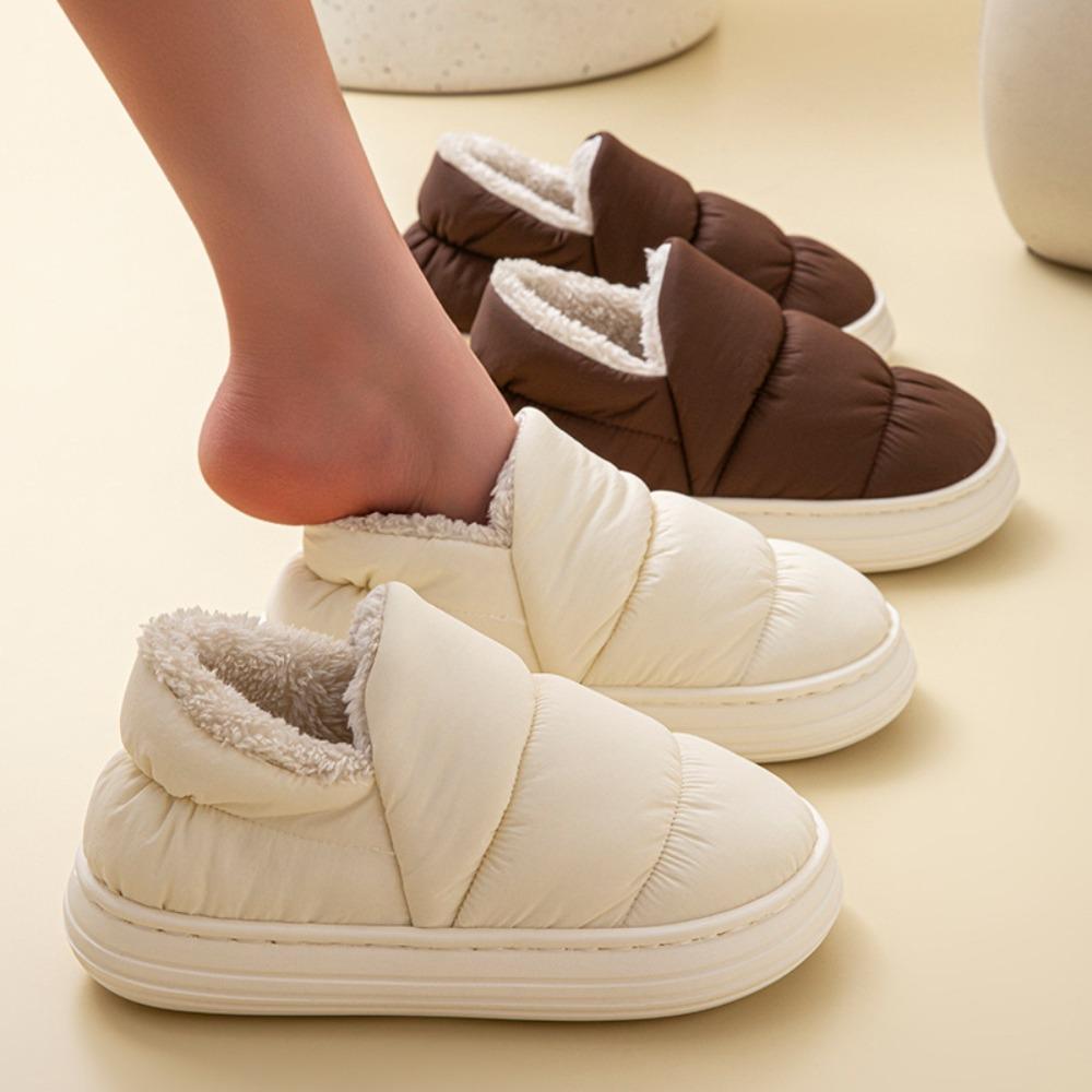 Cotton Slippers for Women In Autumn and Winter, Home Non-slip Plus Velvet Couple Cotton Slippers for Men In Winter