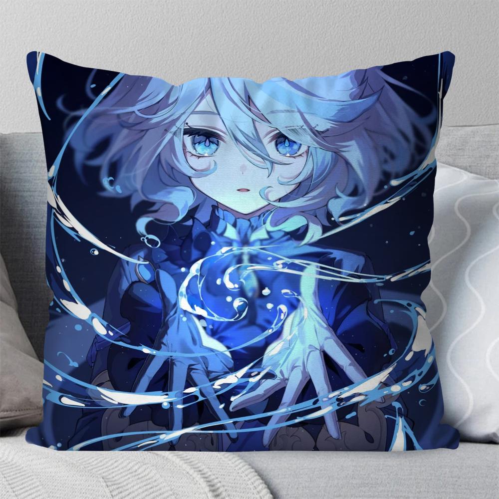 Furina Animation Spiel G-Genshin I-Impact Kissenbezug Quadratisches Kissen Schlafzimmer Sofa Freizeit Komfort Wohnzimmer Heimdekoration 40X40