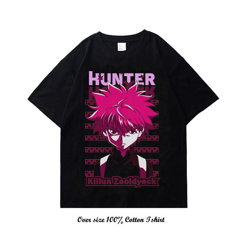 Japanese Anime Hunter X Hunter Graphic Print T Shirt Vintage Plus Size Cotton Crew Neck Short Sleeve T Shirt Women Men