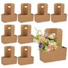 5/10pcs Kraft Paper Flower Bouquet Bags Portable Drink Coffee Take Out Holders Wedding Birthday Party Christmas Gift Packing Box