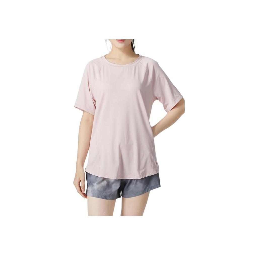 Under Armour Solid Color Fitness Training Crew Neck Slim Fit Short Sleeve T-Shirt Women Tops Pink 1368178-676