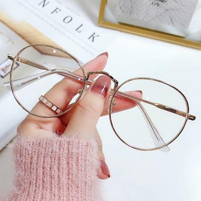 Latest Unisex Round Myopia Glasses for Men Women Metal Frame Glasses Anti Blue Light Nearsighted Eyewear Eyewear -1.0 -2.5