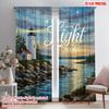 2pcs,2D Plane Printing Minimalist Curtains Be A Light See Versatile Polyester Fabric (without Rod) Versatile All Ldeal for