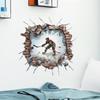 Creative Ice Hockey Player Breaking Through Wall Self Adhesive Wall Sticker for Kids Room Decor