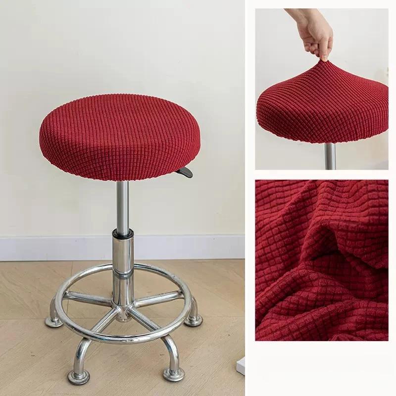 Round Jacquard Stool Cover Stretch Domestic To Use Saet Cover Case Elastic Chair Soft Cushion Cover Washable Bar Chair Slipcover Thick