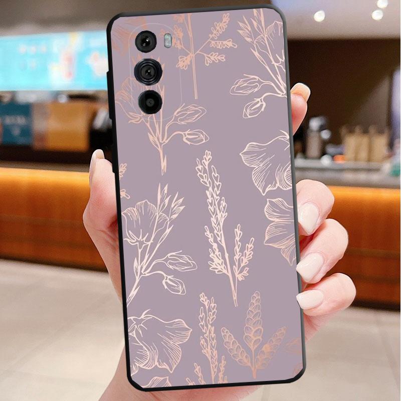 Phone Case For Motorola Edge 50 40 Pro 60 50 40 30 Ultra Neo Fusion Moto G85 G72 G53 G54 G84 G13 G32 Love Pink Gold Rose