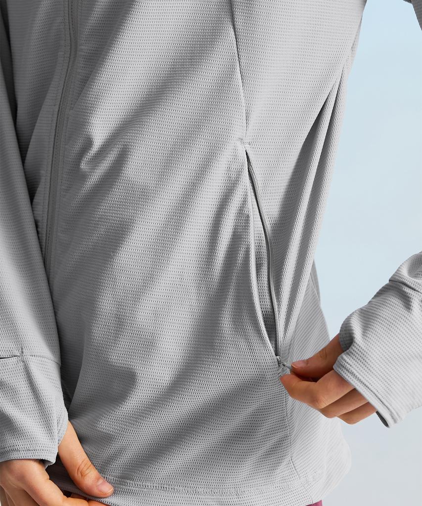 Leijibi Tech Flow Hydro Performance Loose Fit Zip-Up Hooded Rash Guard M Light Grey