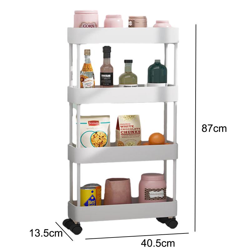 2/3/4 Layer Narrow Gap Storage Rack Shelves Organizer Open High Capacity Save Space Mobile Shelving for Kitchen Bathroom
