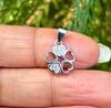 925 Sterling Silver Cz FLOWER FLORAL Charm Pendant, High Polish, Simple Design Elegant, Minimal Minimalistic Jewelry, Charm Pendant, 1.26 Gm