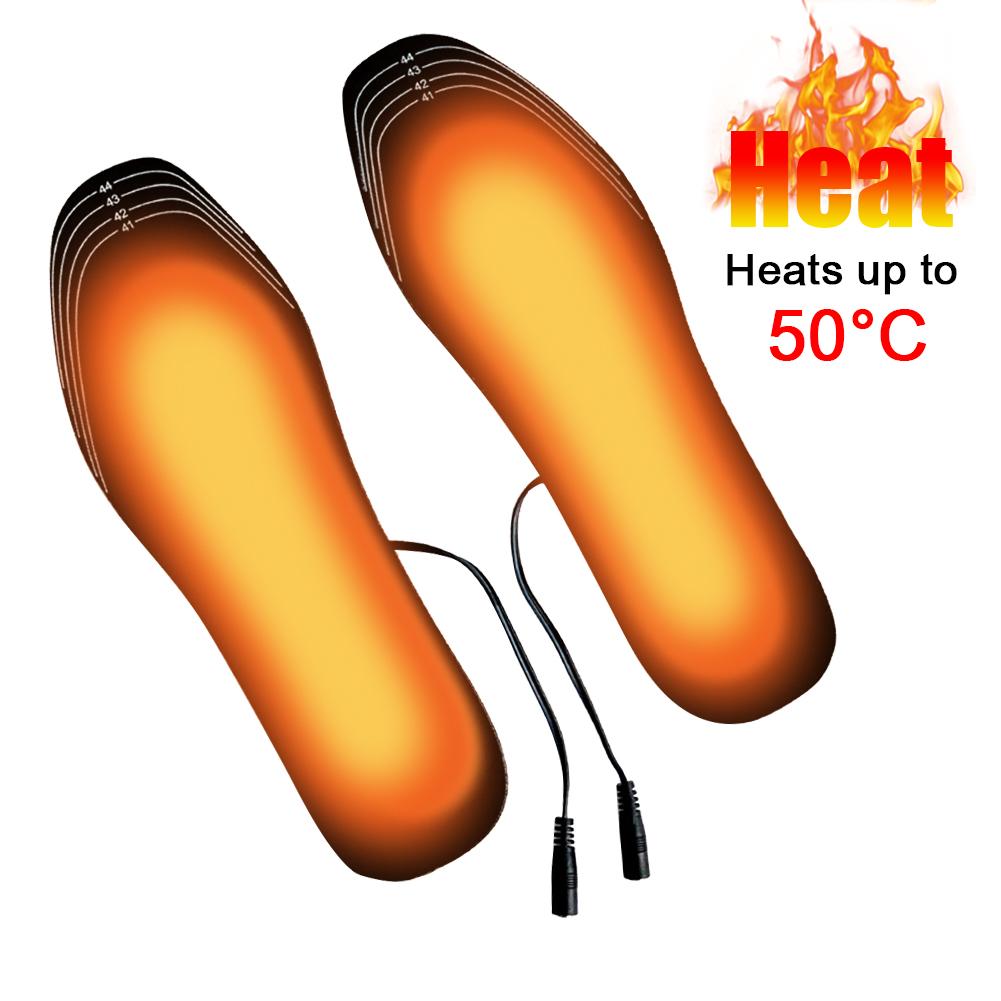 Winter Unisex Electric Foot Warmer USB Heated Shoe Insoles Electric Foot Outdoor Sports Thermal Shoe Pads Mat Accessories