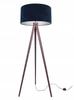 Standing Floor Lamp, Tripod, Chrome, Velvet Lampshade
