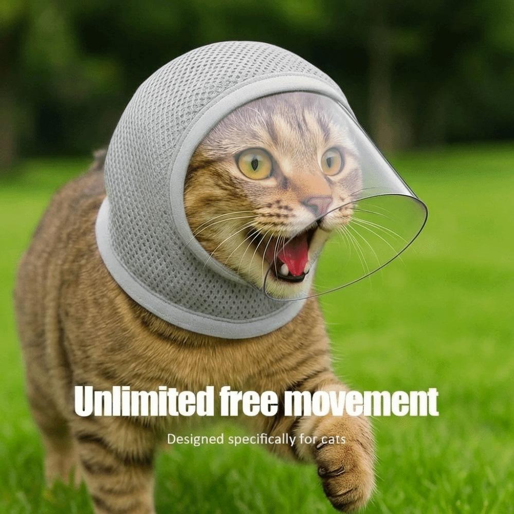 Nastavitelná šňůrka Anti-Licking Mask Průhledné vidění Pet Kočičí maska Kočičí náhubky Péče o domácí mazlíčky