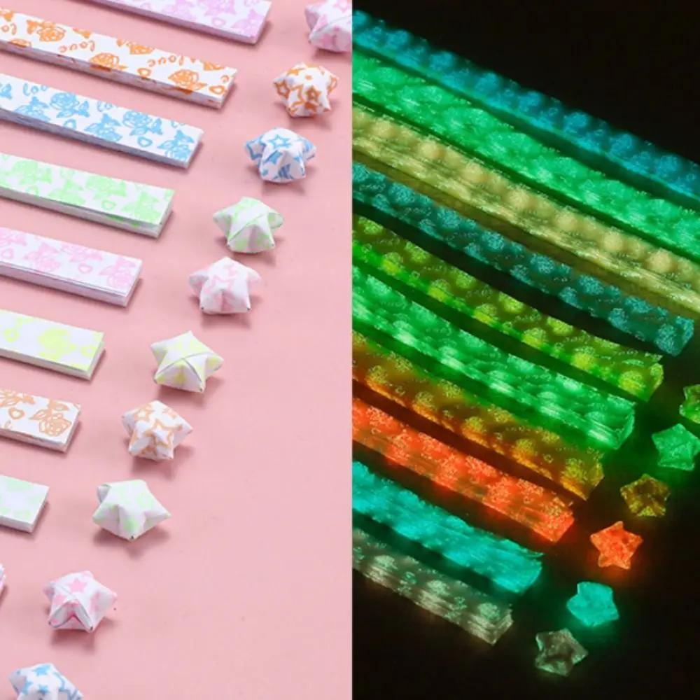 210 Sheets Creative Star Origami Paper Colorful Lucky Decorative Paper Strips Luminous Glitter Stars Craft Paper For Diy Arts