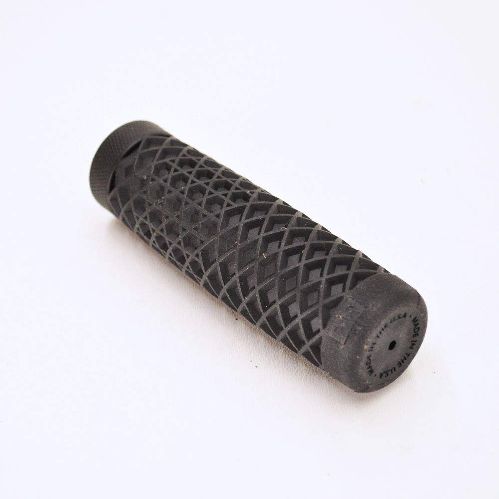 Vans "Waffle" Pattern Rubber Motorcycle Grips - Black - Sold as Pair for 7/8" Bars - Made in USA..