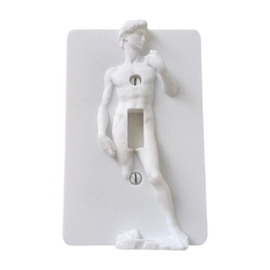 

Декоративная крышка выключателя света, универсальная, простая установка, забавная 3D скульптурная крышка настенного выключателя белый