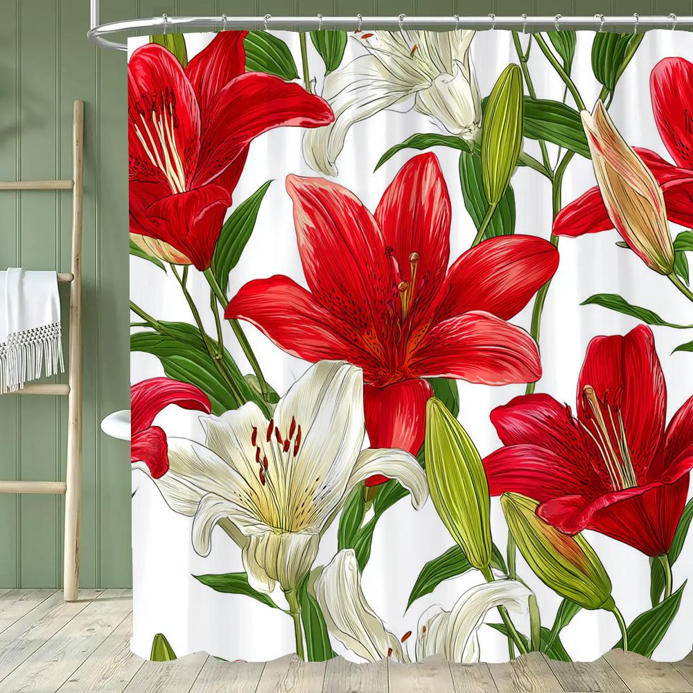 Modern Watercolor Flowers Bathroom Curtain Floral Shower Curtain Bohemian Home Bathroom Decor Polyester Shower Curtains